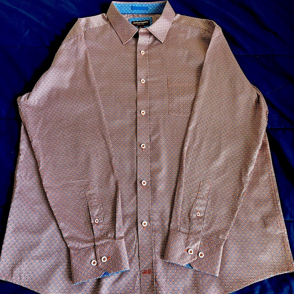 Johnston & Murphy L/S Button-Down Designer Shirt